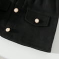 thumbnail image 5 of FAOWME Toddler Kids Baby Girls Long Sleeve Jacket Coat T-Shirt Tops Bow Button Skirts 3PCS Outfits Clothes Set Black 2-3 Years, 5 of 8
