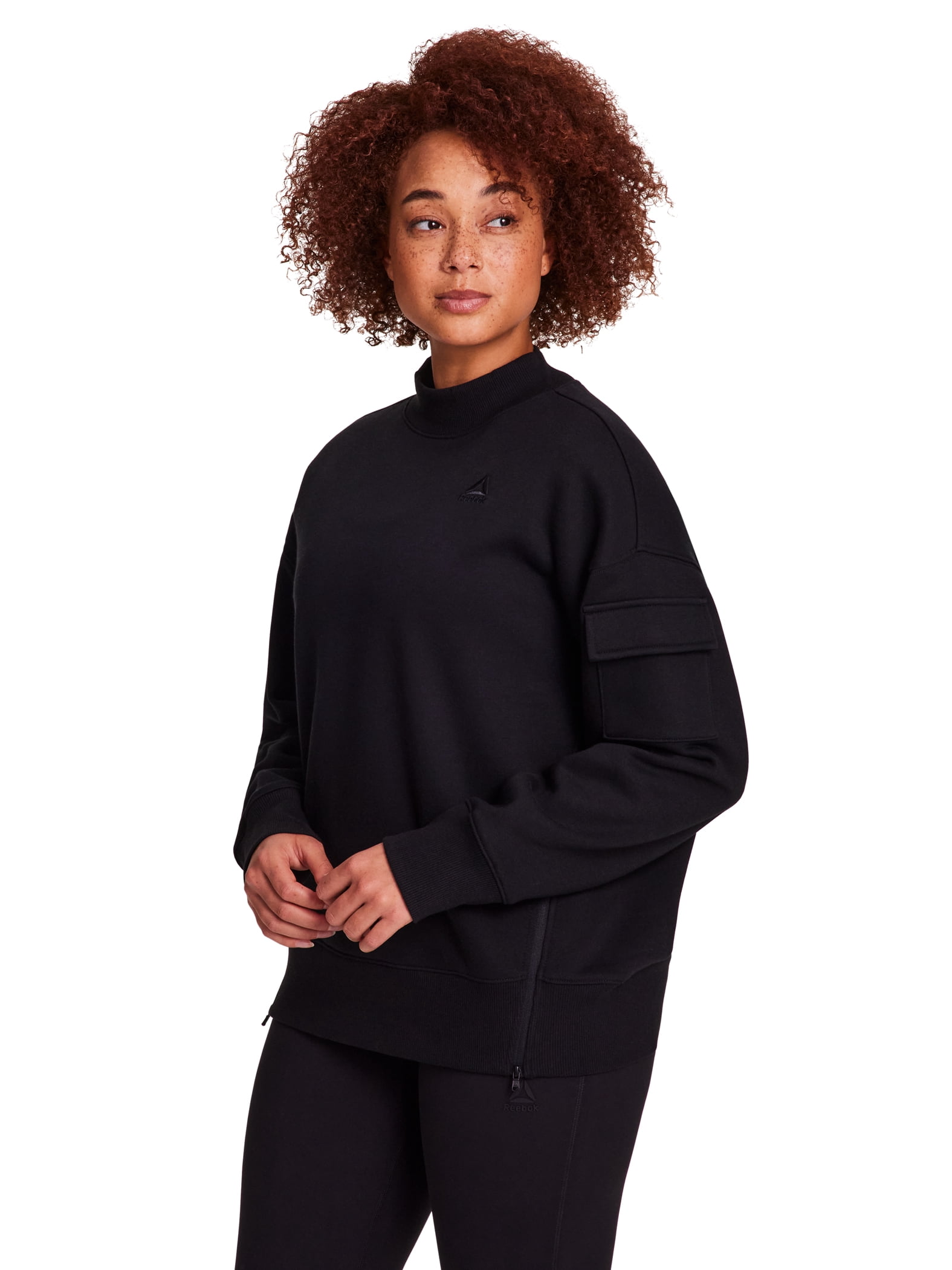 Reebok Women's & Women's Plus Transition Mock Neck Sweatshirt, Sizes XS-4X