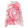 thumbnail image 6 of BiZtdJrK Womens Fall Hoodie Pullover Tie Dye Long Sleeve Casual Sweatshirts Drawstring Lightweight Loose Fit Hooded Shirts with Pocket Hot Pink XXL, 6 of 8