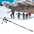 thumbnail image 2 of YAHHU Trekking Pole Hiking Walking Stick 5 Fold Curved Handle Ultra Light for Outdoor Activity Black Aluminum Alloy 11.8 inches / 30 cm Portable Pole[cite: 1], 2 of 9