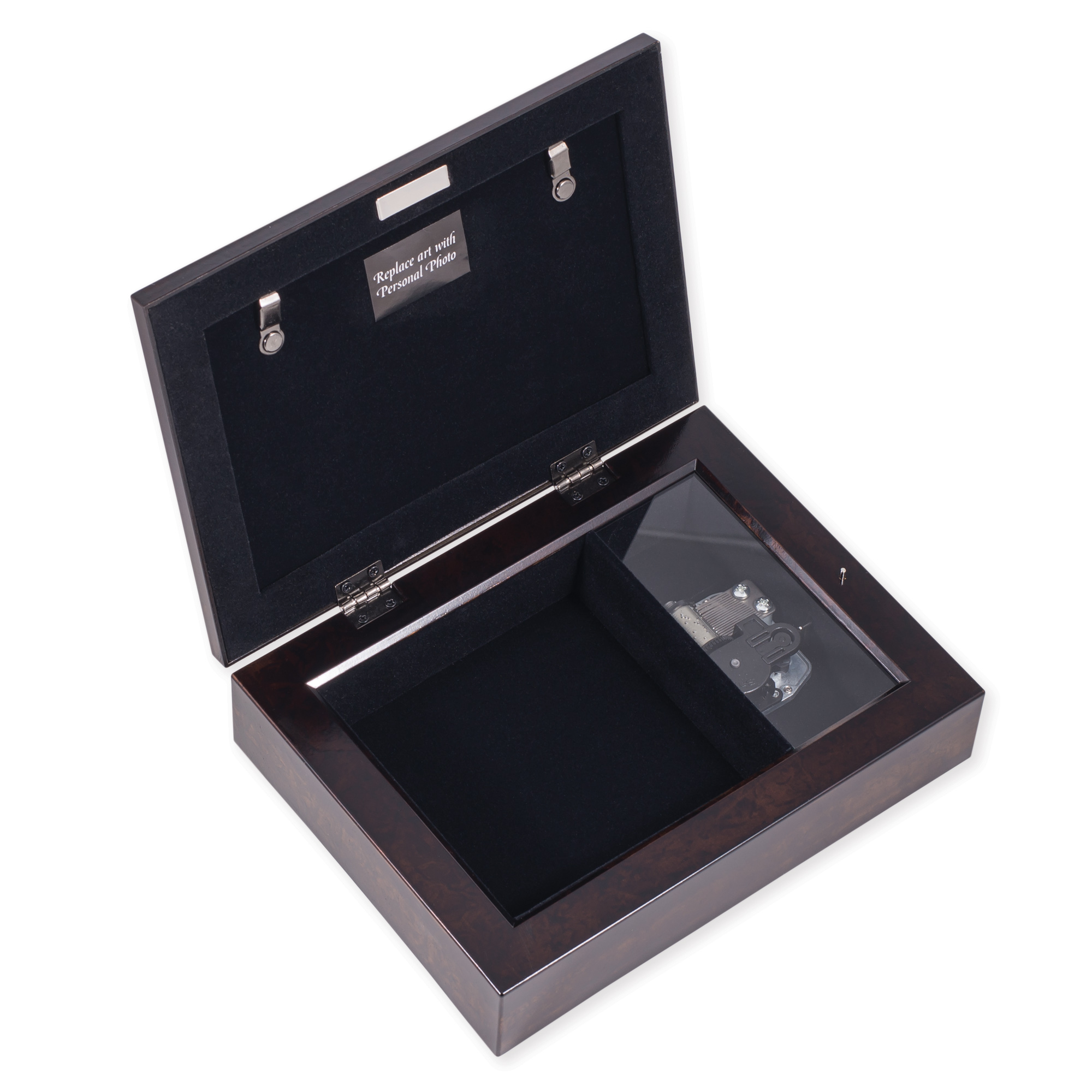 Cottage Garden My Wish for You Italian Style Burlwood Finish Decorative Jewel Lid Musical Jewelry Box - Plays Edelweiss