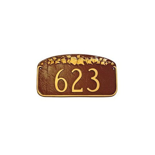 Montague Metal PCS-16 Nature Series Ivy Leaf One Line Address Plaque White by Brand New