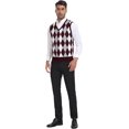 thumbnail image 6 of Aiyino Mens Sweater Vests Sleeveless V-Neck Knit Pullover Vest Casual Argyle Pullover Knitwear Vests Tank Top Sweater Vest with Ribbed Edge, 6 of 7