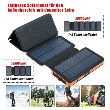 

Survival Folding 4 Panel 12W 10 000 MAH Portable Solar Power Qi Wireless Charger Bank with Smartphones Tablets etc-Orange