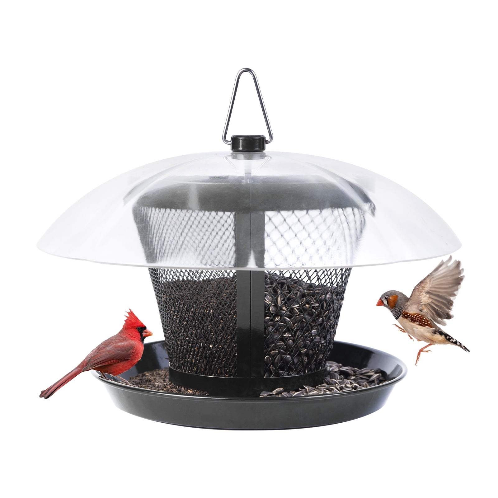 Kingsyard Bird Feeder for Outside Metal Mesh Wild Bird Feeder with Dual Feeders for Finch