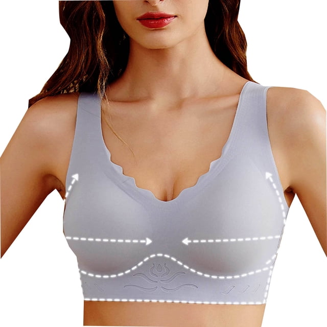 Timegard Seamless Bras for Women Push up Bra with Support Wirefree Back Smoothing Full Coverage Everyday Bra
