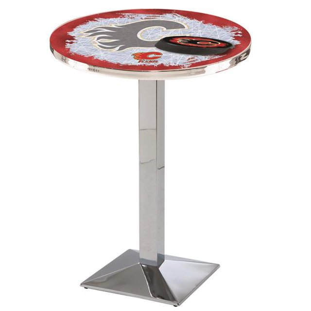 Holland Bar Stool L217C3628CalFla-D2 36 in. Calgary Flammes Table de Pub avec 28 in. Top&44; Chrome