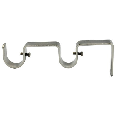 Urbanest Double Curtain Rod Bracket 1 And 3 4 Brushed Steel Urbanest Double Curtain Rod Bracket 1 And 3 4 Brushed Steel Set Of 2