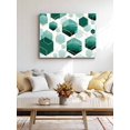 thumbnail image 4 of Turquoise Marble Wall Art for Living Room,Canvas Picture Wall Decor for Bathroom Bedroom,Gold White Geometric Hexagon Modern Painting Artwork for Office Kitchen Hallway Dining Room Home Decor 24"x32", 4 of 8