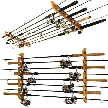 Rush Creek Creations 2 in 1 8 Fishing Rod Wall/Ceiling Rack