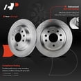 thumbnail image 4 of A-Premium 10.95 inch(278 mm) Rear Solid Disc Brake Rotors + Ceramic Pads Kit Compatible with Select Saab Models - 9-3 2004 2005 2006 2007 2008 2009 2000 2011, 9-3X 2010-2011, L4 2.0L, 6-PC Set, 4 of 8