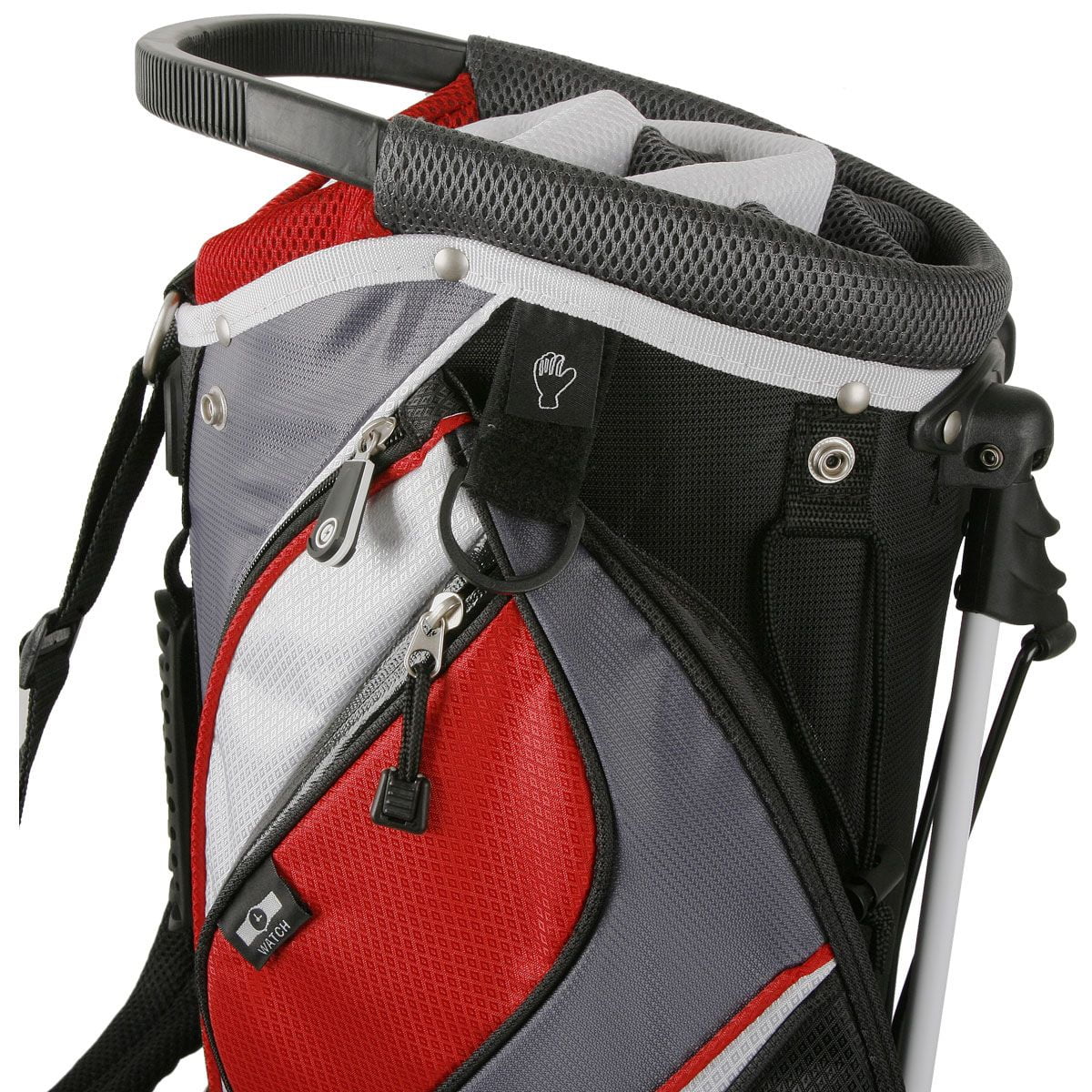 PowerBilt Golf Dunes Lightweight Dual Strap Stand Bag, Black/Red -