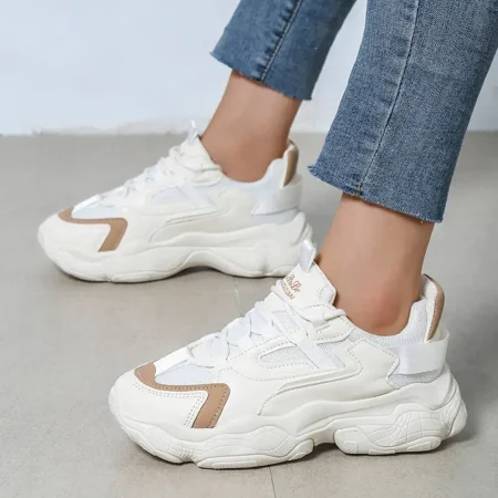 

Women‘s Casual Sneakers Color-block Lace-up Dad Shoes Thick Bottom Sports Shoes