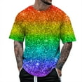 thumbnail image 1 of T-shirt pour Hommes Performance de Scène Imprimé 3D à Sequins Chandail à Manches Courtes Style Deux Mode, 1 of 4