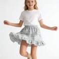 thumbnail image 6 of Skirts for Girls Ruffle Floral Flowy Short Skirts for Girls Cute Summer Skirts for Girls (Light Blue 5-6 Years), 6 of 7