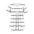 thumbnail image 6 of Xixinqiwan Women Tops under $10.00,Women Summer Casual Shirts Short Sleeve Striped Tunic Tops Crew Neck Tee Tshirt Blouses for Women White XL, 6 of 7