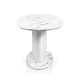 thumbnail image 4 of Furniture of America Elara Iron and Wood Pedestal Dining Table in White, 4 of 10