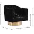 thumbnail image 6 of Meridian Furniture Farrah Black Velvet Swivel Accent Chair, 6 of 11