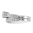 thumbnail image 3 of Sterling Silver Rhodium-plated 2-Piece CZ Size 7 Wedding Set Ring QR1328, 3 of 7