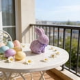 thumbnail image 5 of XJGHHSY 2 Pcs Glitter Easter Bunny Figurine - 9.2" Large Sparkle Rabbit Statue with Satin Bow,Easter Table Centerpiece for Home,Balcony,Party Decor & Holiday Gifting,ZZ-PVC-, 5 of 5