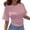 Pink, variant on sususu Womens Summer Wrap Tops Casual Short Sleeve Cinched Waist T Shirts Trendy Boat Neck Blouse (Yellow,XXXL)