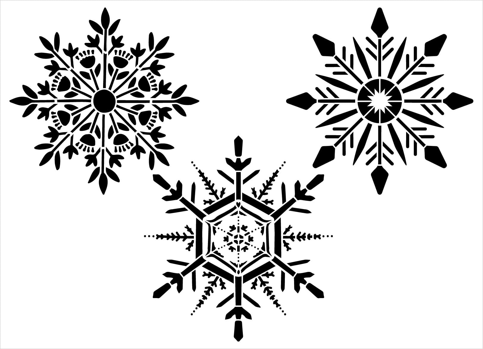 27-00032 Alternating Snowflake Stencil - iStencils