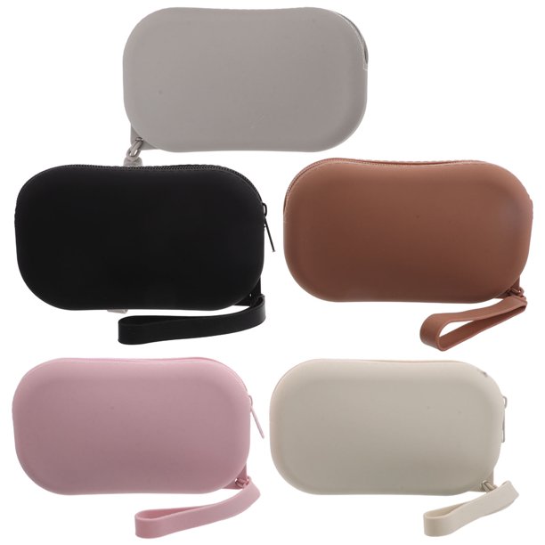 WHAMVOX 5Ud Estuche Impermeable De Silicona Para Viaje Con De Cremallera Y Compacto Ovalado