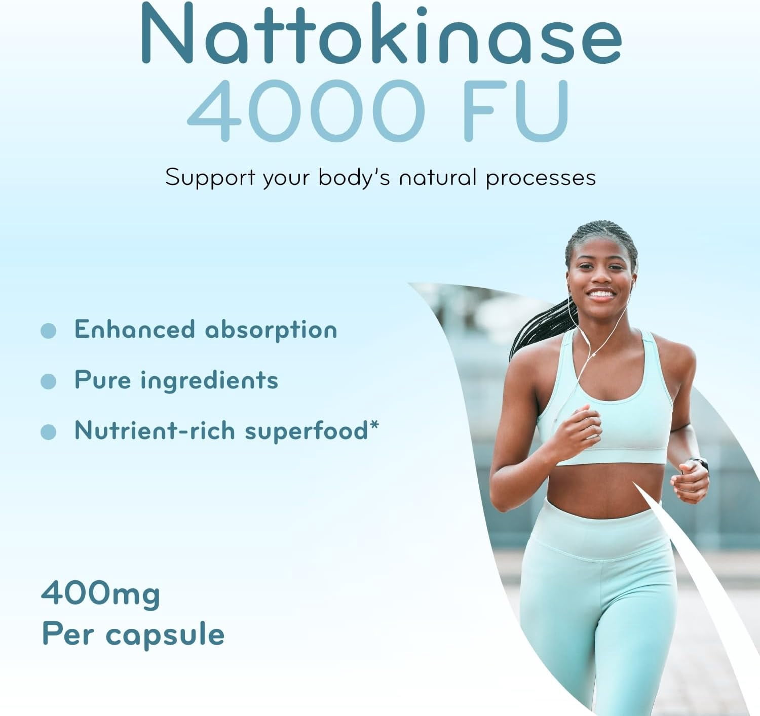 Clear Formulas Nattokinase 4000 FU Enzyme Supplement, Heart and Circulation Support, 200 Capsules