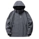 thumbnail image 2 of Chaqueta impermeable para hombre, cortavientos deportivo ligero con capucha para gimnasio, anoraks a prueba de viento de Color sólido, chaquetas de invierno para hombre, 2 of 5