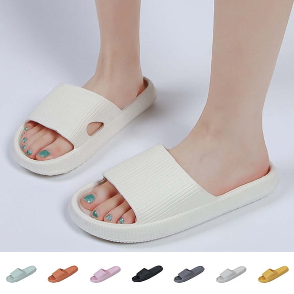 Lenago Home Slippers for Women Quick Drying Non Slip Bath Slippers Shower Shoes Sandals with Drain Holes Summer Beach Sandals House Room Slipper