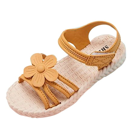 

Wesracia Girls Sandals Summer Children Toddler Baby Girls Flower Laid Up Roman Sandals Shoes Slippers