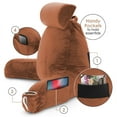 thumbnail image 2 of Nestl Reading Pillow, Extra Large Comfortable Bed Rest Pillow with Arms - Premium Shredded Memory Foam TV Pillow, Detachable Neck Roll & Lumbar Support Pillow - Rust Orange Brown, 2 of 8