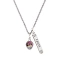 thumbnail image 1 of Delight Jewelry Goldtone Hot Pink & Purple Wide Cheetah Print Spinner Silvertone Believe Faith Prayer Hope Bar Charm Necklace, 23", 1 of 4