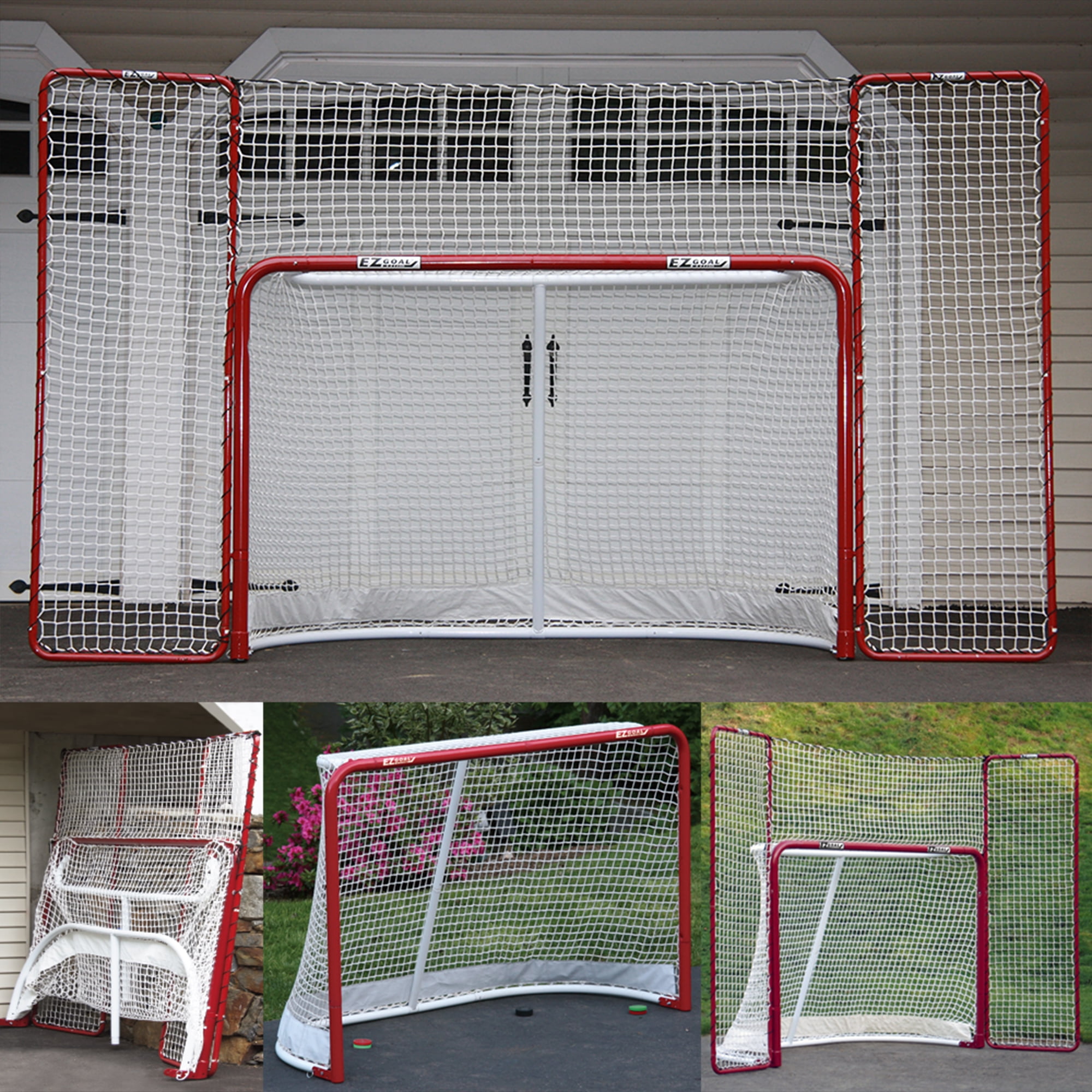 EZGoal Hockey Folding Pro Goal Backstop Targets 2 Inch Red White Outdoor 67008 