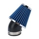 thumbnail image 2 of Filtro de aire Limpiador de afinación de cono curvo de motor de 45 grados Diámetro interior de 48 mm para motocicleta ATV Pit Bike Mini Bike Azul, 2 of 5