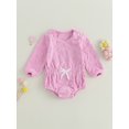 thumbnail image 3 of Wassery Newborn Baby Girls Romper Long Sleeve Floral Print Jumpsuits 3 6 12 18 Months Infant Cute Clothes, 3 of 9