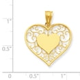 thumbnail image 2 of 14K Yellow Gold Heart in Heart Polished & Filigree Pendant, 2 of 2