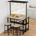 thumbnail image 4 of AKDSteel 3-Tier Kitchen Island Bakers Rack – Microwave Stand, Metal Coffee Bar Table with Hooks, Multipurpose Storage for Dining Room or Living Room, 4 of 7