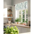 thumbnail image 6 of Green Eucalyptus Leaf Window Valance Curtain Watercolor Style Rod Pocket Short Curtain for Living Room, Bedroom & Kitchen Window Decor 60x18in, 6 of 8