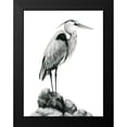 thumbnail image 2 of Popp, Grace 19x24 Black Modern Framed Museum Art Print Titled - Shoreline Heron in BandW I, 2 of 5