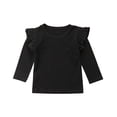 thumbnail image 1 of Gupgi Baby Girl Long Sleeve Solid Color Ruffle Top for Autumn and Spring, 1 of 6