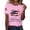 Pink, variant on MEICHEN Short Sleeve Independence Day Women’s 250th Anniversary USA Shirt 2026 American Flag Retro Graphic Tee
