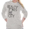 thumbnail image 4 of Cool Fashion Beauty Takes the City Women Plus Size Long Sleeve Graphic Tee Brisco Brands 2X, 4 of 5