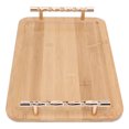 thumbnail image 4 of Bandeja para servir Bandeja rectangular de madera de bambú para el hogar, sencilla, con asa para comer, trabajar y almacenar, 4 of 8
