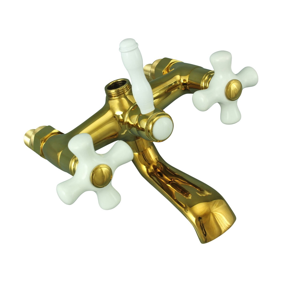 Part PVD Brass Cross Handle Porcelain Tub Faucet Bathroom Tap bathtub| Renovators Supply