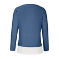 thumbnail image 5 of IROINNID Ladies Long Sleeve T Shirts Winter Round Neck Pocket Tops Printed Regular Blouse,Blue, 5 of 8
