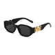 thumbnail image 1 of Gafas de sol retro rectangulares BUTABY para mujer en color negro, 1 of 5