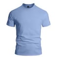 thumbnail image 5 of Tops para hombre, blusas y camisas de cuello redondo y manga corta para hombre, camisetas deportivas de secado rápido de color liso, de moda, de manga corta, ajustadas, informales., 5 of 5
