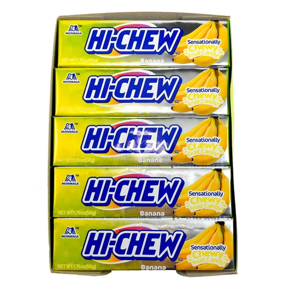 Hi-chew Banana Chewy Fruit Candies 1.76 oz. bar By Morinaga (10-pack)