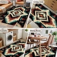 thumbnail image 6 of 2.7x5 Washable Area Rug, Abstract Ethnic Style Pattern Non-Slip Rectangle Rug for Bedroom Bedside, Retro Brown Red Weaving Indoor Floor Mat for Home Decor, 6 of 9